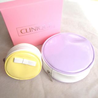 クリニーク(CLINIQUE)の【美品】クリニーク＊ラウンドポーチ2個セット(ポーチ)