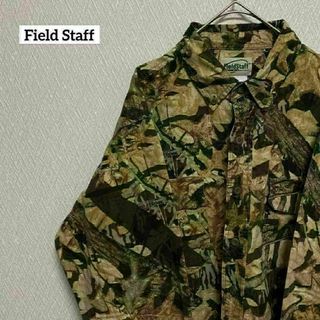 Field Staff シャツ 長袖 リアルツリーカモ 迷彩 ゆるだぼ M(シャツ)