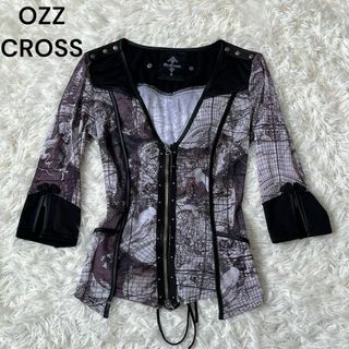 OZZ CROSS オズオン　オズクロス　総柄　シースルー　カーディガン　ロック(カーディガン)