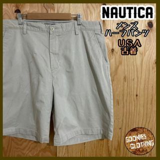 ノーティカ(NAUTICA)のチノ ハーフ パンツ NAUTICA USA古着 グレー ベージュ 夏 メンズ(ショートパンツ)