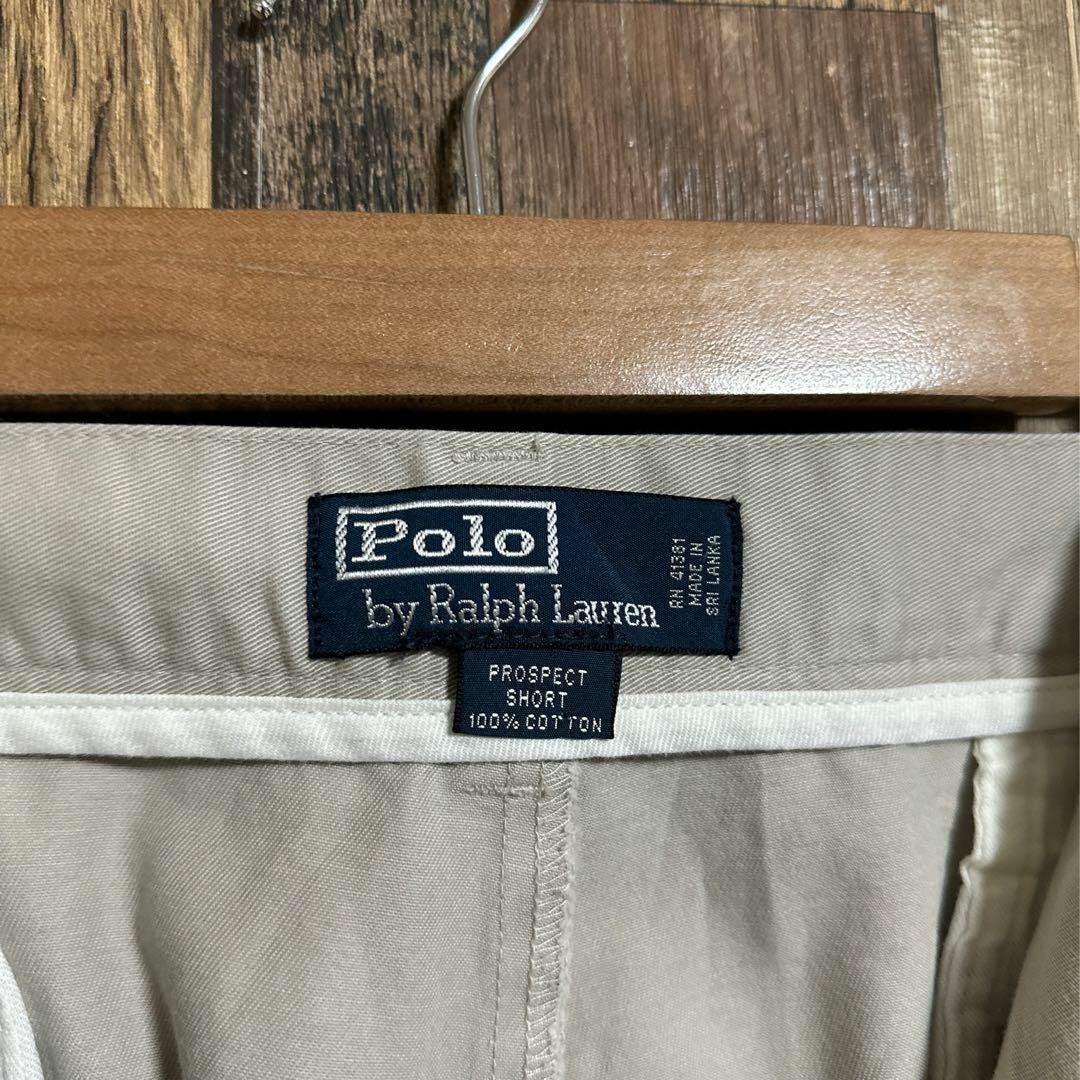 POLO RALPH LAUREN(ポロラルフローレン)のラルフローレン チノパンツ ハーフパンツ グレージュ ロゴ US古着 グレージュ メンズのパンツ(ショートパンツ)の商品写真