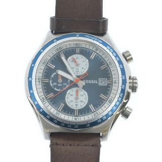 FOSSIL フォッシル 腕時計 - 青系x茶 【古着】【中古】