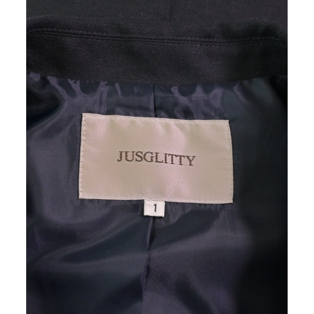 JUSGLITTY(ジャスグリッティー)のJUSGLITTY ジャスグリッティ カジュアルジャケット 1(S位) 黒 【古着】【中古】 レディースのジャケット/アウター(テーラードジャケット)の商品写真