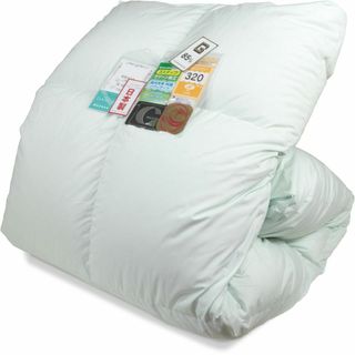 【色: グリーン】安眠工場 羽毛布団 セミダブル【羽毛量1.2kg】日羽協ニュー(その他)