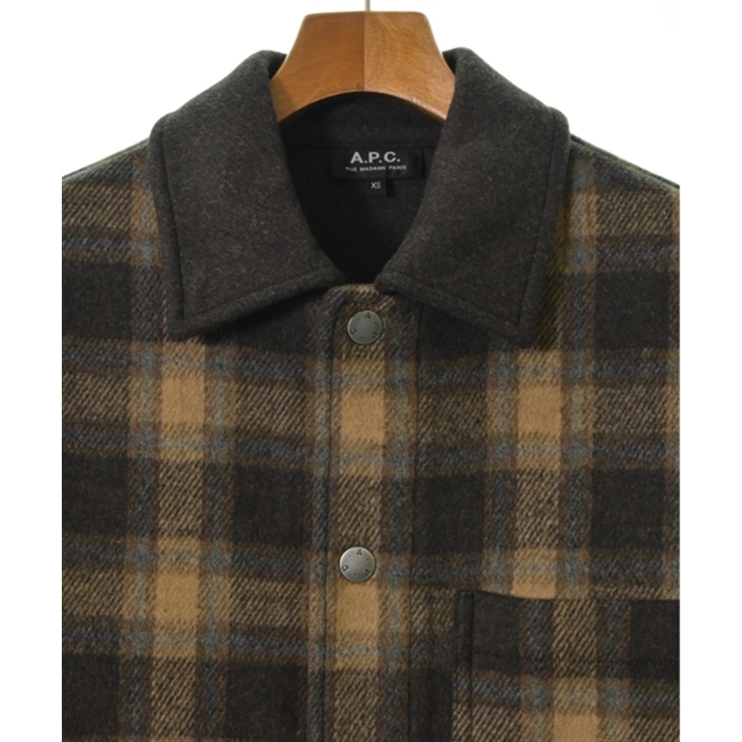 A.P.C. アーペーセー ブルゾン XS 茶xベージュxグレー(チェック) 【古着】【中古】 メンズのジャケット/アウター(その他)の商品写真