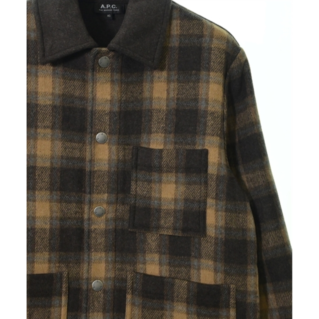 A.P.C. アーペーセー ブルゾン XS 茶xベージュxグレー(チェック) 【古着】【中古】 メンズのジャケット/アウター(その他)の商品写真