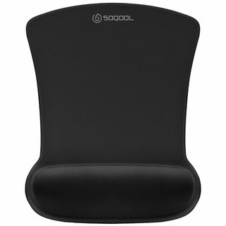 【色: ブラック】Soqool マウスパッド手首リストレスト一体型マウスパッド人(PC周辺機器)