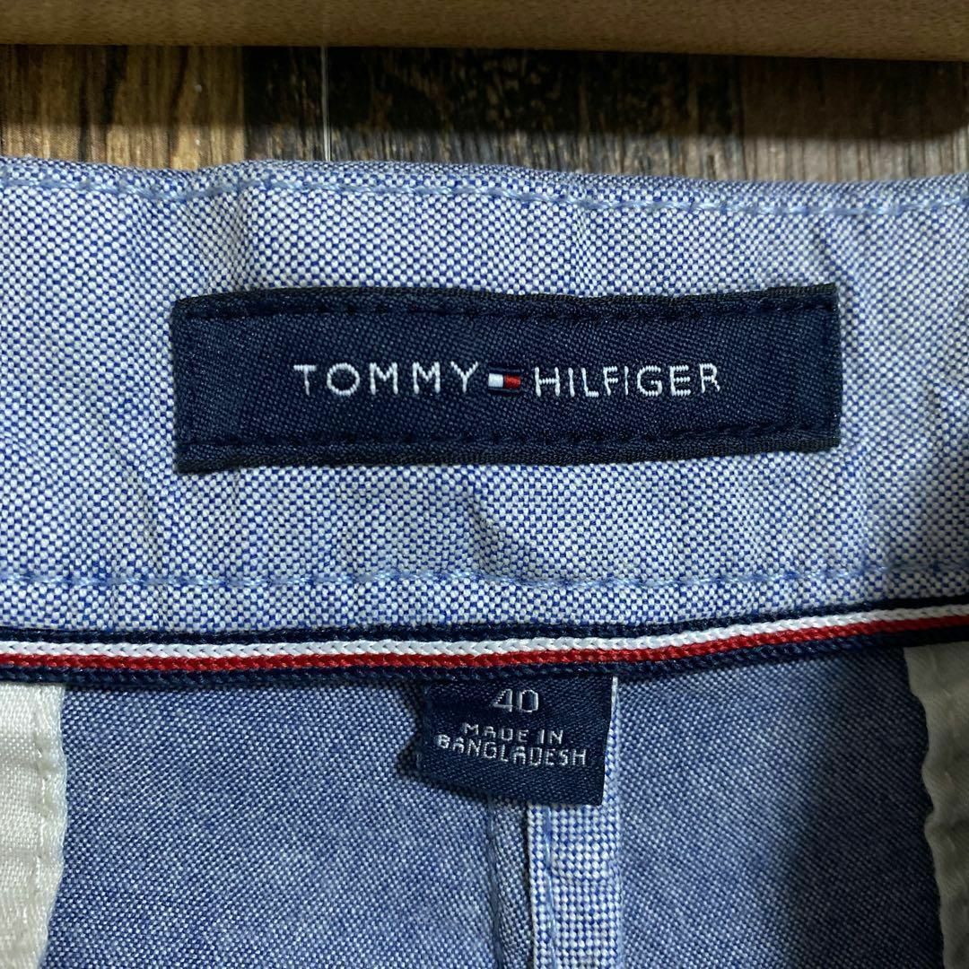 TOMMY HILFIGER(トミーヒルフィガー)のトミーヒルフィガー メンズ ハーフ ライトグレー 40 2XL 柄パンツ 古着 メンズのパンツ(ショートパンツ)の商品写真