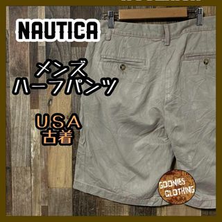 ノーティカ(NAUTICA)のノーティカ メンズ ハーフ ベージュ 34 L パンツ USA古着 90s(ショートパンツ)