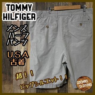 トミーヒルフィガー(TOMMY HILFIGER)のトミーヒルフィガー メンズ ハーフ パンツ ロゴ 2XL USA古着 90s(ショートパンツ)