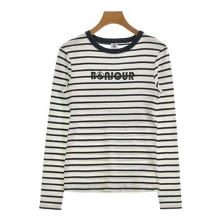 PETIT BATEAU - PETIT BATEAU Tシャツ・カットソー XS 白x紺(ボーダー) 【古着】【中古】