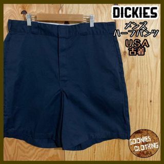 ディッキーズ(Dickies)のディッキーズ ワーク ハーフ パンツ 古着 ネイビー 紺 アメカジ ミリタリー(ショートパンツ)