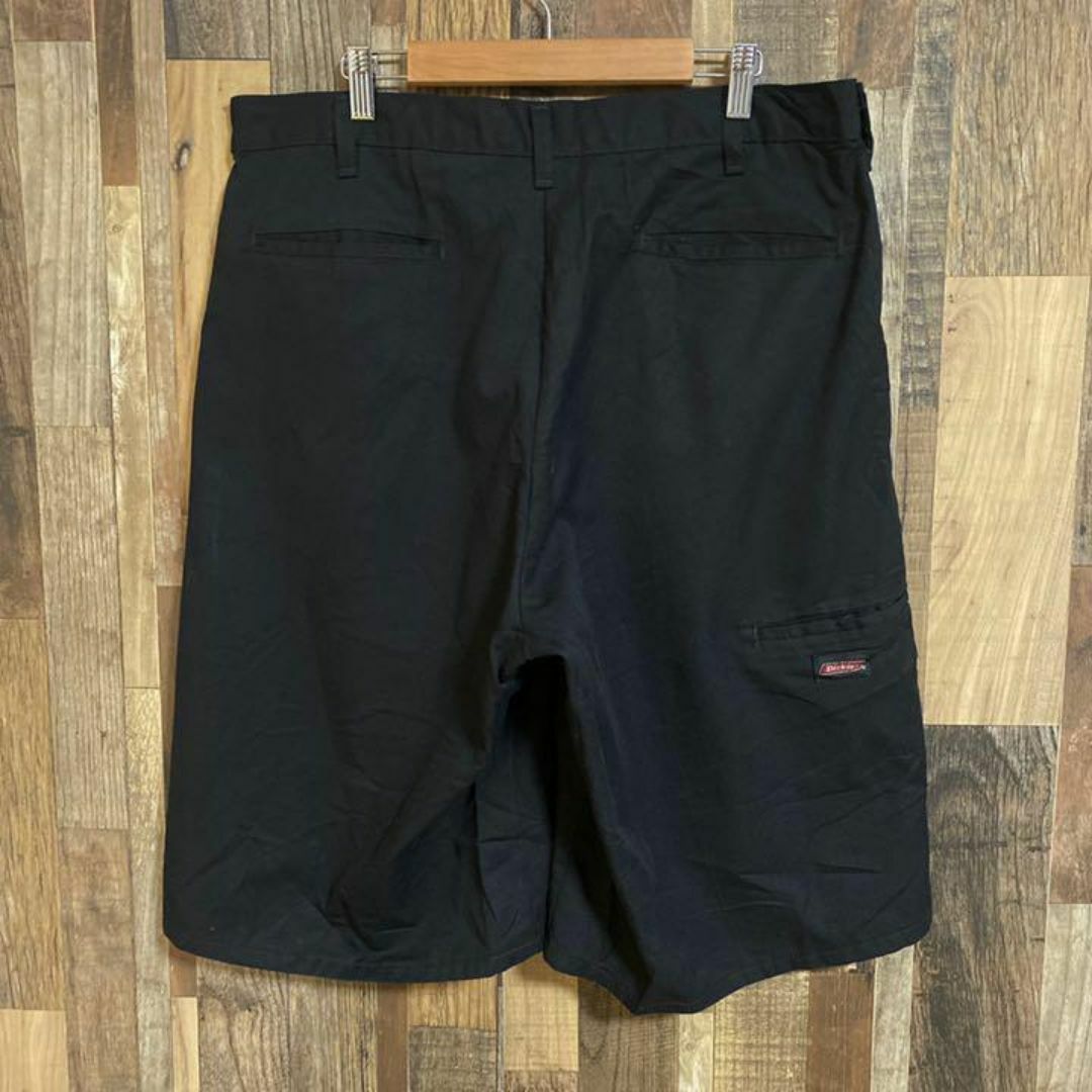 Dickies(ディッキーズ)のディッキーズ アメカジ ロゴ ワークパンツ ハーフパンツ USA古着 ブラック メンズのパンツ(ショートパンツ)の商品写真