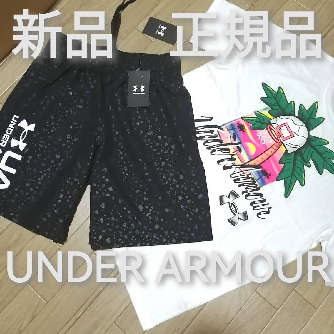 UNDER ARMOUR(アンダーアーマー)の【希少残りわずか】新品　アンダーアーマー　メンズ　上下セット　Lサイズ　白　黒 メンズのトップス(その他)の商品写真