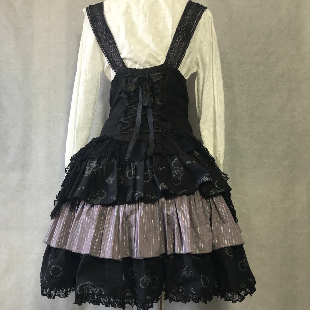 【出品希少】h.NAOTO FRILL ジャンパースカート ワンピース 編み上げ 【出品希少】h.NAOTO FRILL ジャンパースカート ワンピース 編み上げ