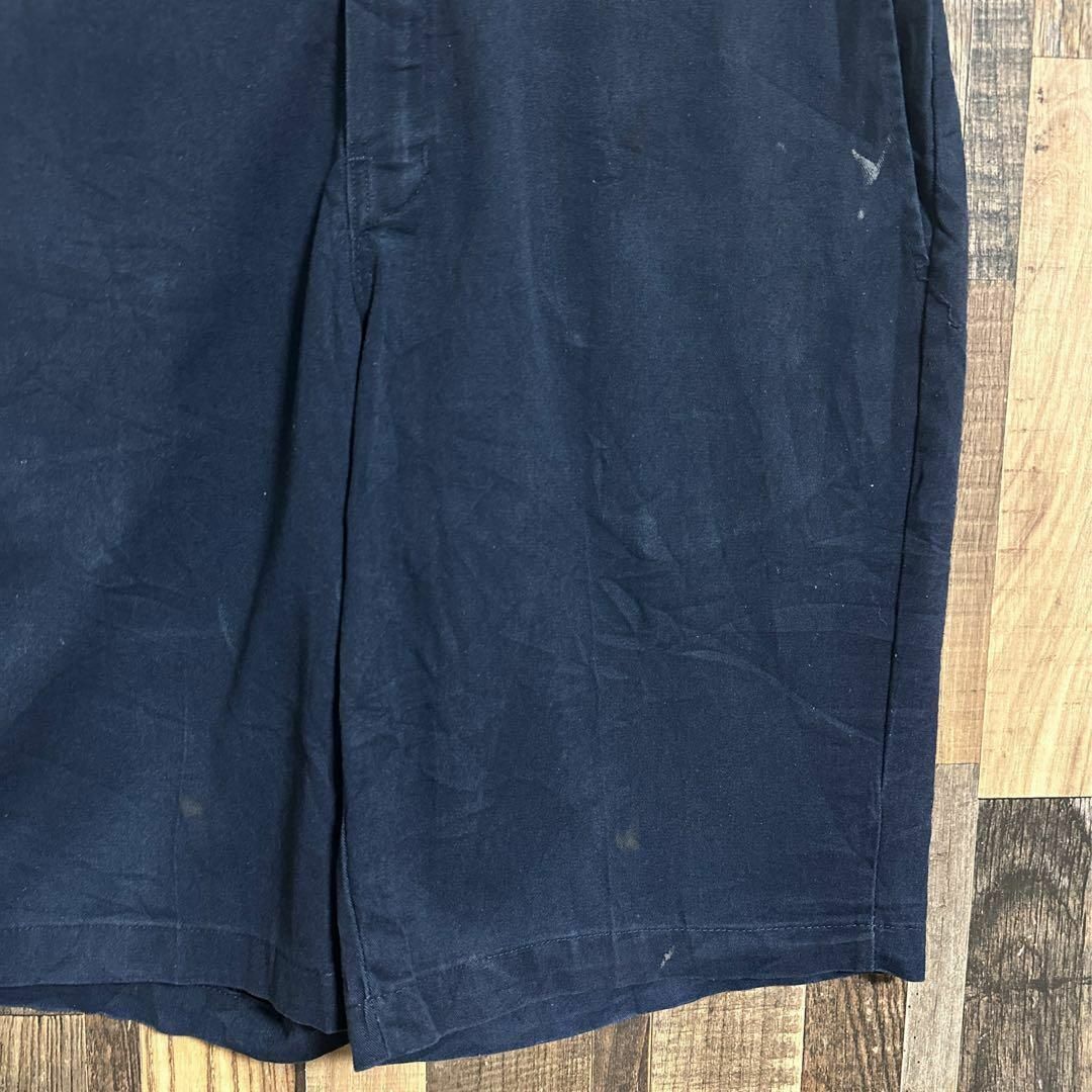 Dickies(ディッキーズ)のディッキーズ ネイビー ハーフパンツ ワークパンツ USA古着 ロゴ 紺 34 メンズのパンツ(ショートパンツ)の商品写真