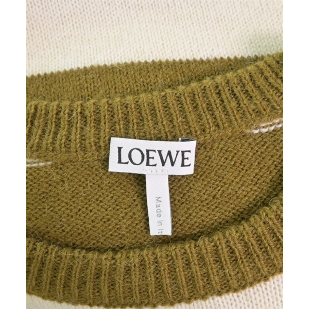 LOEWE(ロエベ)のLOEWE ロエベ ニット・セーター XS アイボリー系xカーキ(ボーダー) 【古着】【中古】 レディースのトップス(ニット/セーター)の商品写真