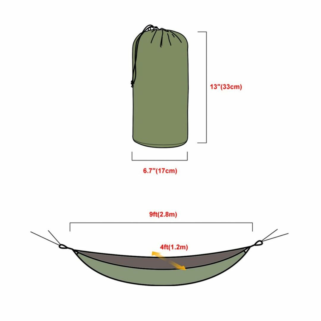 【色: 老竹色】OneTigris ハンモック式寝袋 ハンモックに取り付け アン スポーツ/アウトドアのアウトドア(テーブル/チェア)の商品写真