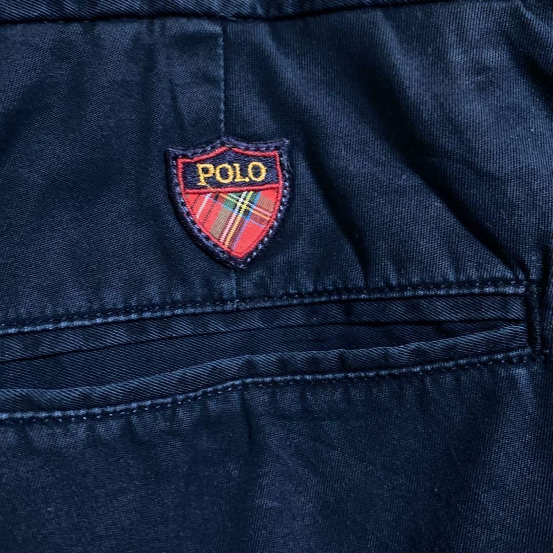 POLO RALPH LAUREN(ポロラルフローレン)のポロラルフローレン メンズ ハーフ パンツ ロゴ ゴルフ 紺 USA古着 90s メンズのパンツ(ショートパンツ)の商品写真