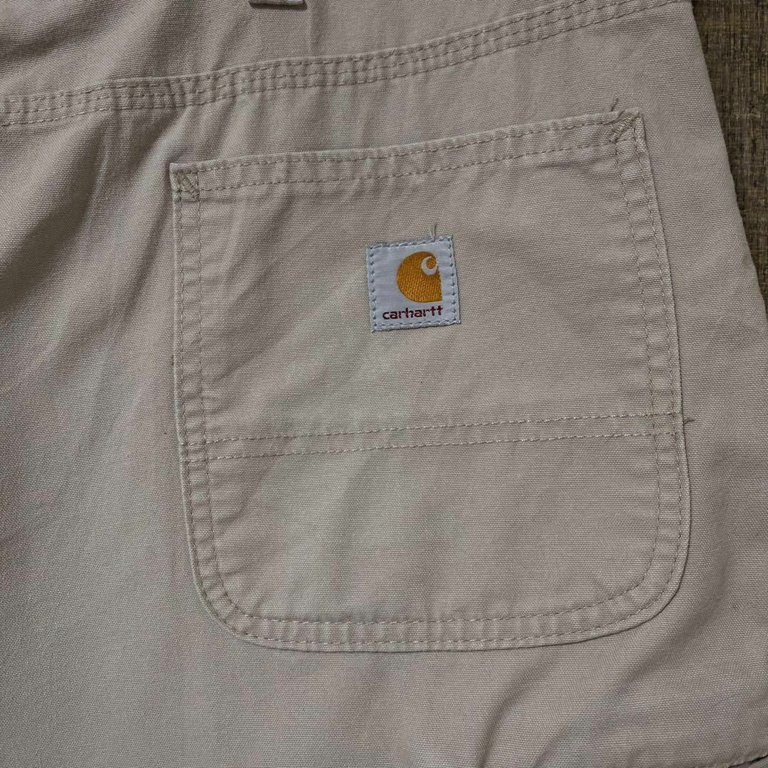 carhartt(カーハート)のカーハート メンズ ハーフ パンツ ベージュ ロゴ 2XL USA古着 90s メンズのパンツ(ショートパンツ)の商品写真