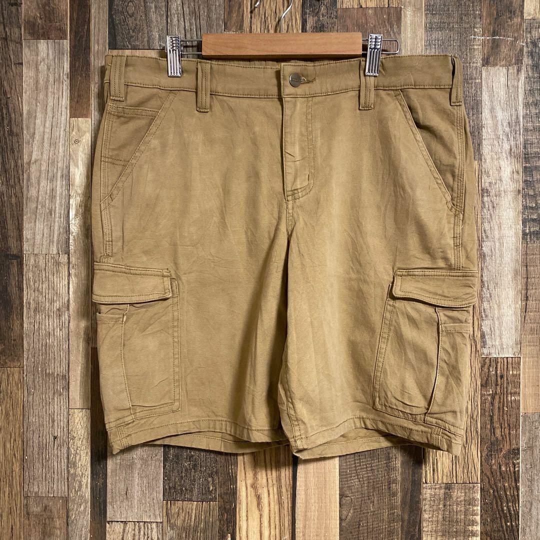 carhartt(カーハート)のカーハート メンズ ハーフ パンツ ペインター ブラウン ロゴ USA古着 90 メンズのパンツ(ショートパンツ)の商品写真