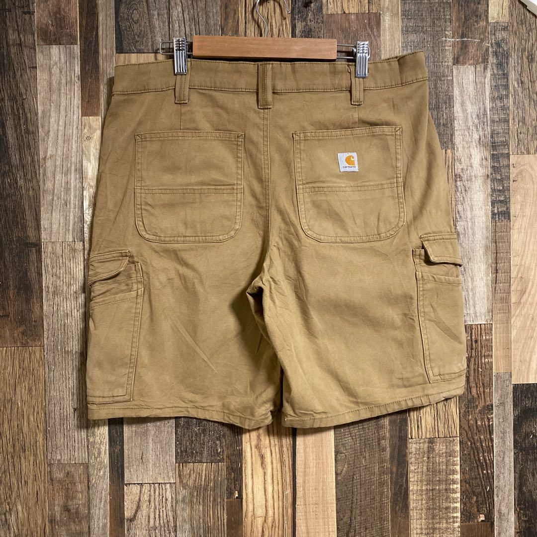 carhartt(カーハート)のカーハート メンズ ハーフ パンツ ペインター ブラウン ロゴ USA古着 90 メンズのパンツ(ショートパンツ)の商品写真