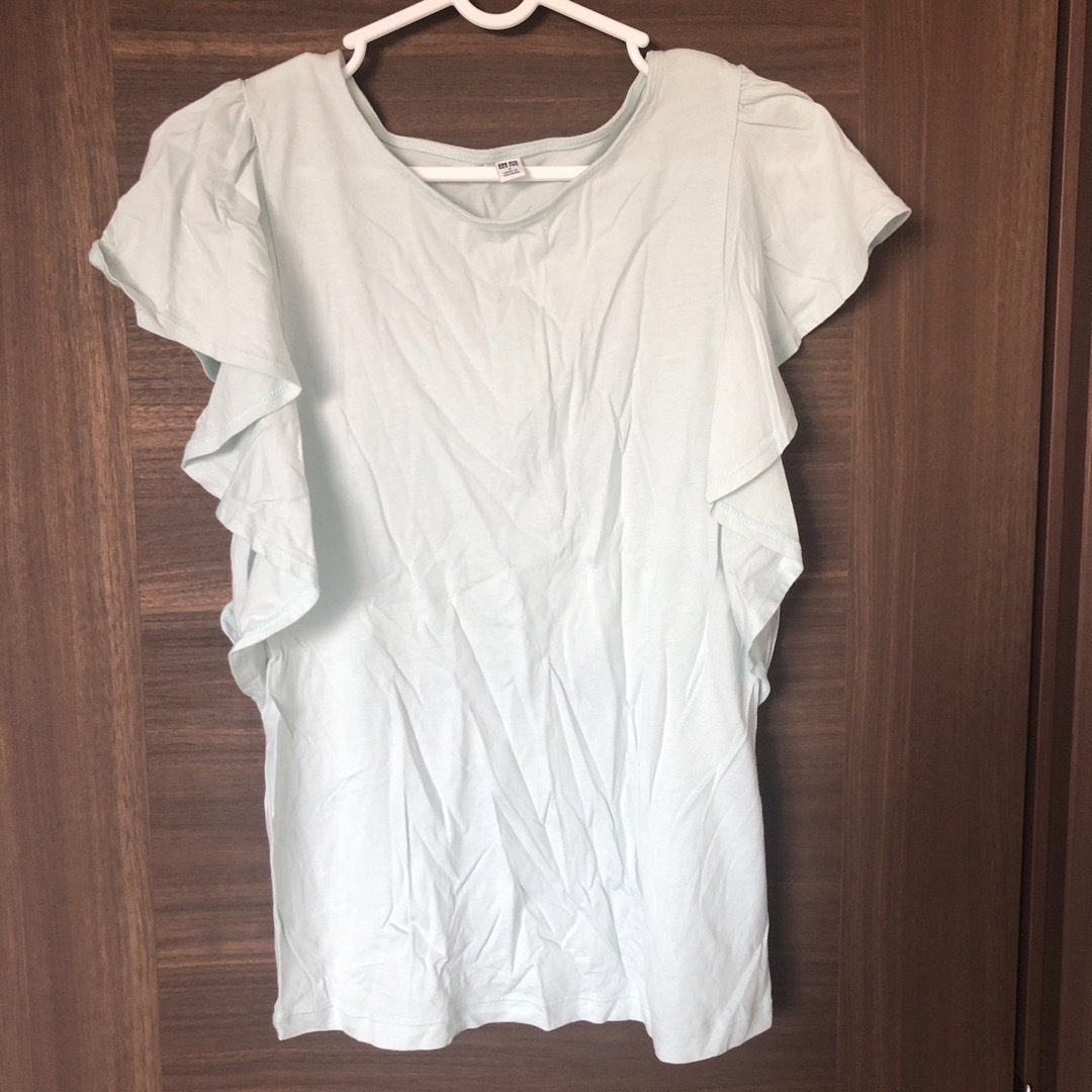 UNIQLO(ユニクロ)のUNIQLO フリルスリーブT(半袖) レディースのトップス(Tシャツ(半袖/袖なし))の商品写真