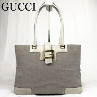 グッチ(Gucci)のGUCCI　ワンショルダー　Gロゴ　G金具　キャンバス×レザー　A4収納可能(トートバッグ)