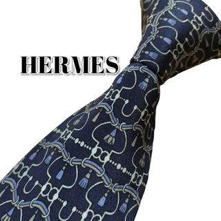 Hermes - ★HERMES★　エルメス　ネイビー系　総柄　フランス製