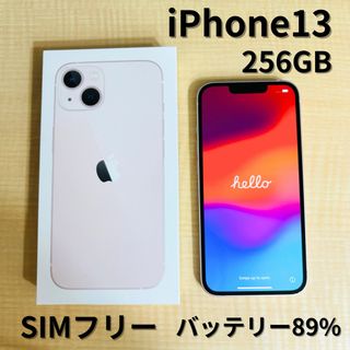 アイフォーン(iPhone)の【美品】iPhone 13 ピンク 256 GB SIMフリー(スマートフォン本体)