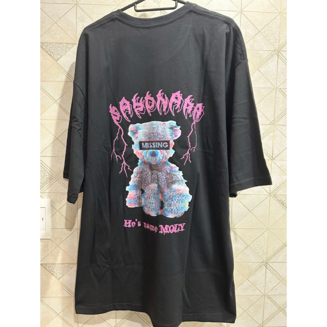 Tシャツ 半袖 ブラック 5XL くま 可愛い ストリート メンズ 男女兼用 メンズのトップス(Tシャツ/カットソー(半袖/袖なし))の商品写真