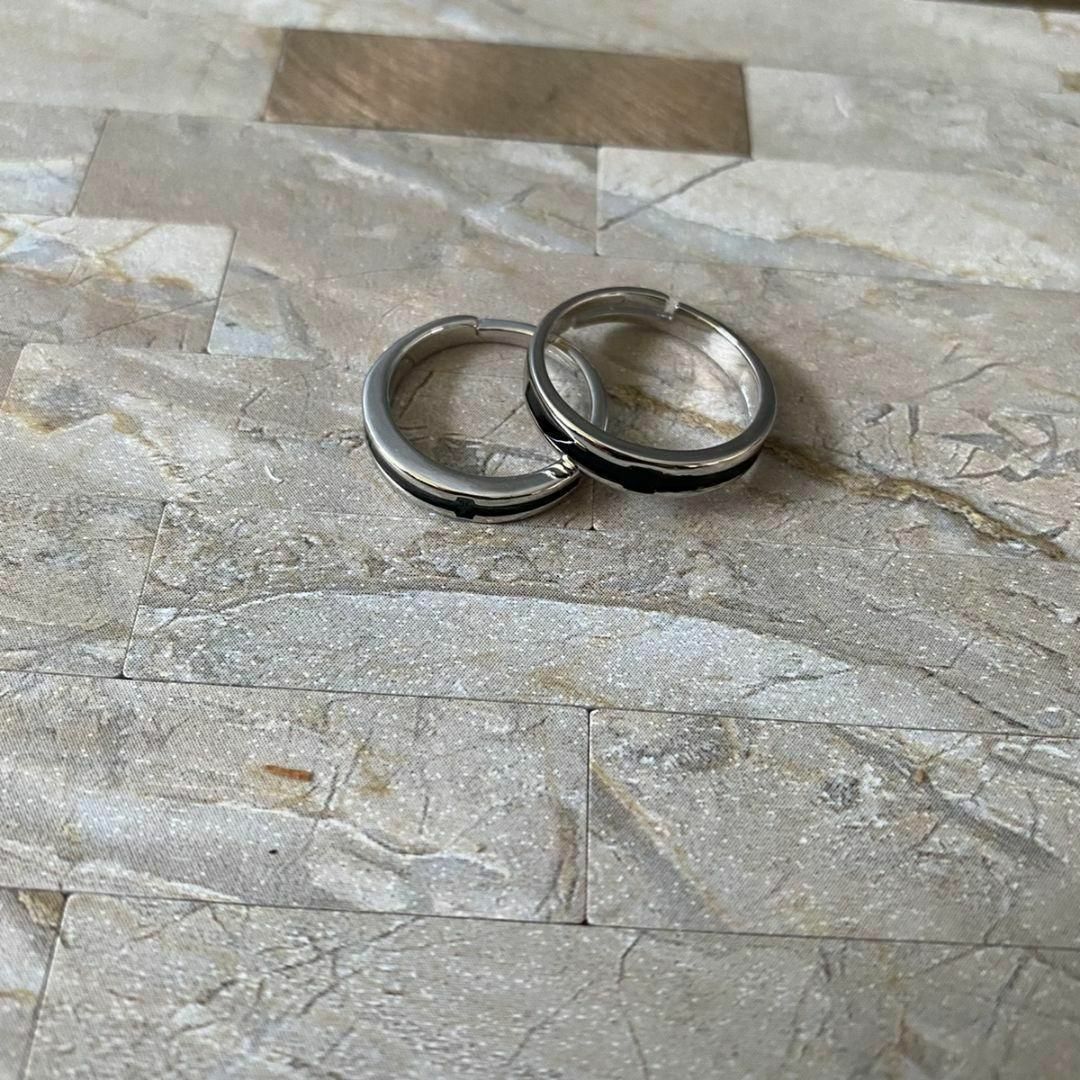 413 新品 シルバー リング ペア プレゼント 指輪 セット 記念 カップル レディースのアクセサリー(リング(指輪))の商品写真