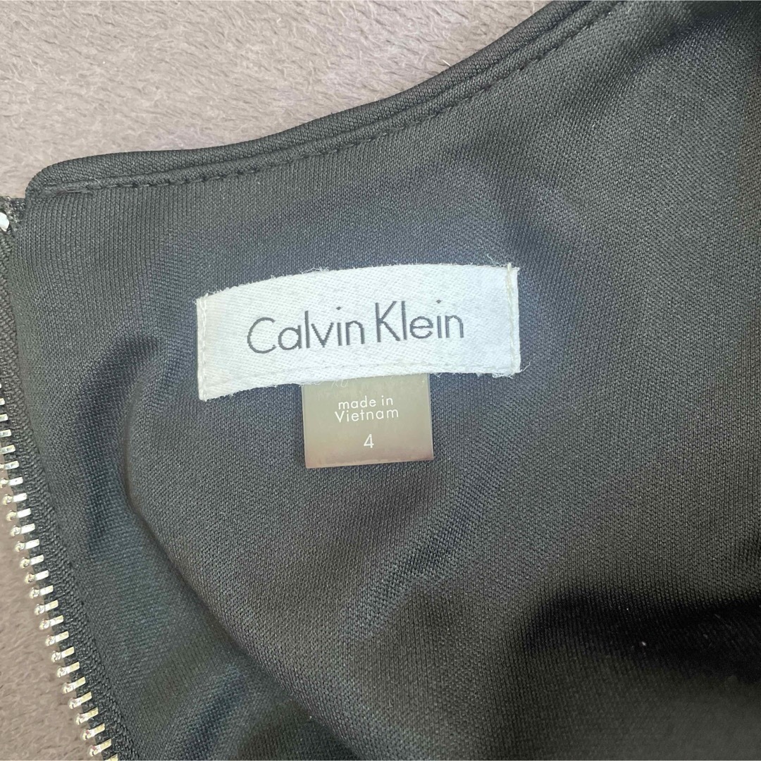 Calvin Klein(カルバンクライン)のカルバンクライン スパンコールブラックドレス size4 レディースのワンピース(ひざ丈ワンピース)の商品写真