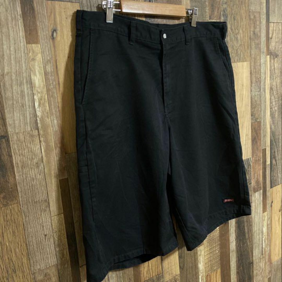 Dickies(ディッキーズ)のディッキーズ ワーク ハーフ パンツ ストリート ブラック ロゴ USA古着 メンズのパンツ(ショートパンツ)の商品写真