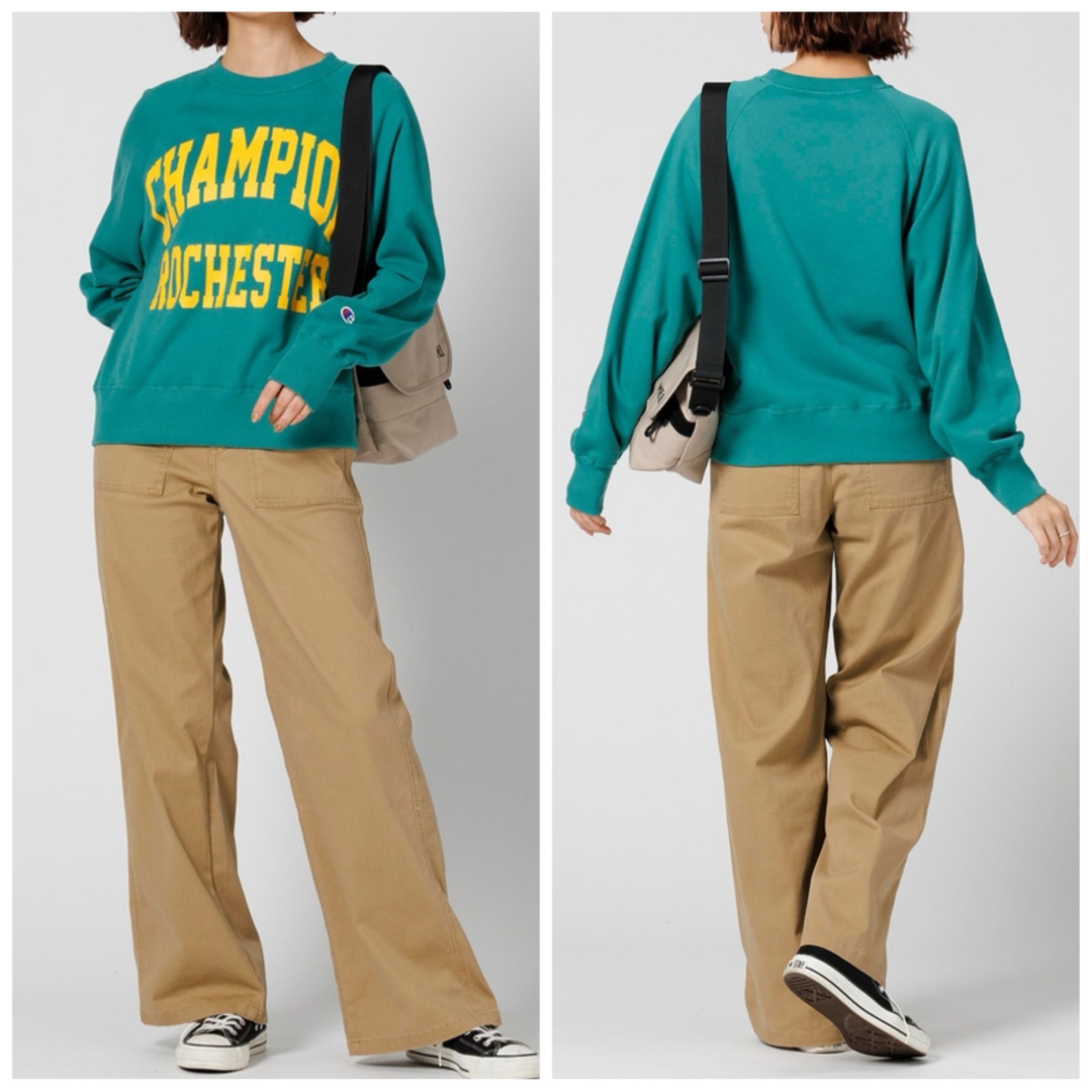 Champion(チャンピオン)の【定価6600円】Champion カレッジロゴ スウェット トレーナー 緑 M レディースのトップス(トレーナー/スウェット)の商品写真