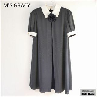 エムズグレイシー(M'S GRACY)のM'S GRACY レディース ワンピース 半袖 ひざ丈 ドット ２WAY(ひざ丈ワンピース)