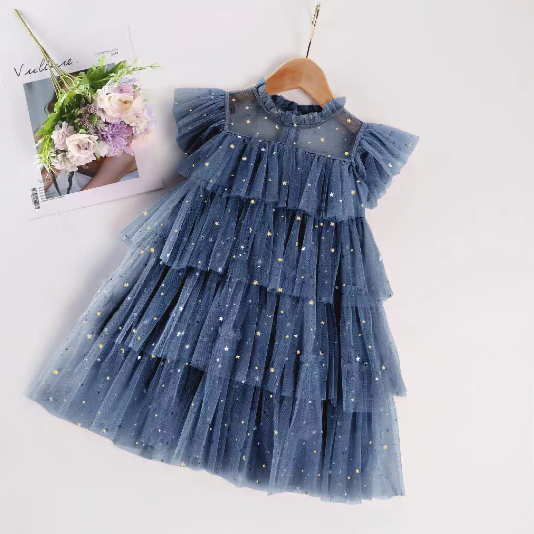 KWFB021キッズ 子供服 ワンピース ロングワンピース 女の子 春夏  キッズ/ベビー/マタニティのキッズ服女の子用(90cm~)(ワンピース)の商品写真