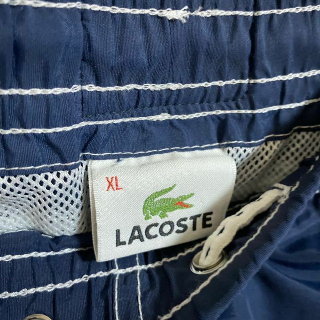 LACOSTE(ラコステ)のラコステ ショーツ ハーフ パンツ ネイビー ロゴ ナイロン USA古着 メンズのパンツ(ショートパンツ)の商品写真