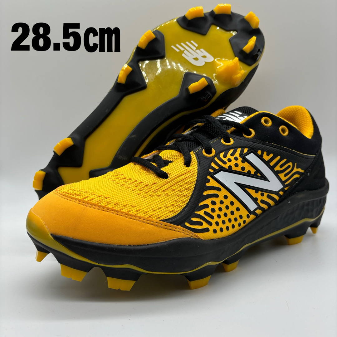 New Balance(ニューバランス)のニューバランス 野球 スパイク イエロー 黄 ポイント 28.5㎝ ローカット スポーツ/アウトドアの野球(シューズ)の商品写真