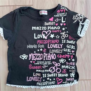 メゾピアノ(mezzo piano)のメゾピアノ　ブラックロゴTシャツ100(Tシャツ/カットソー)