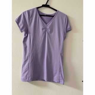 ユニクロ(UNIQLO)のユニクロ　UNIQLO ドライメッシュ　Tシャツ　Ｌ　パープル　ヨガ　ジム　部活(Tシャツ/カットソー(半袖/袖なし))