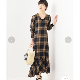 スピックアンドスパン(Spick & Span)のSpick & Span シアーチェックカシュクールワンピース(ロングワンピース/マキシワンピース)