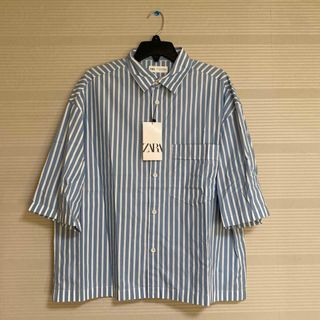 ザラ(ZARA)の新品 正規品 ZARA ザラ メンズ オーバーサイズ 半袖シャツ ストライプ M(シャツ)