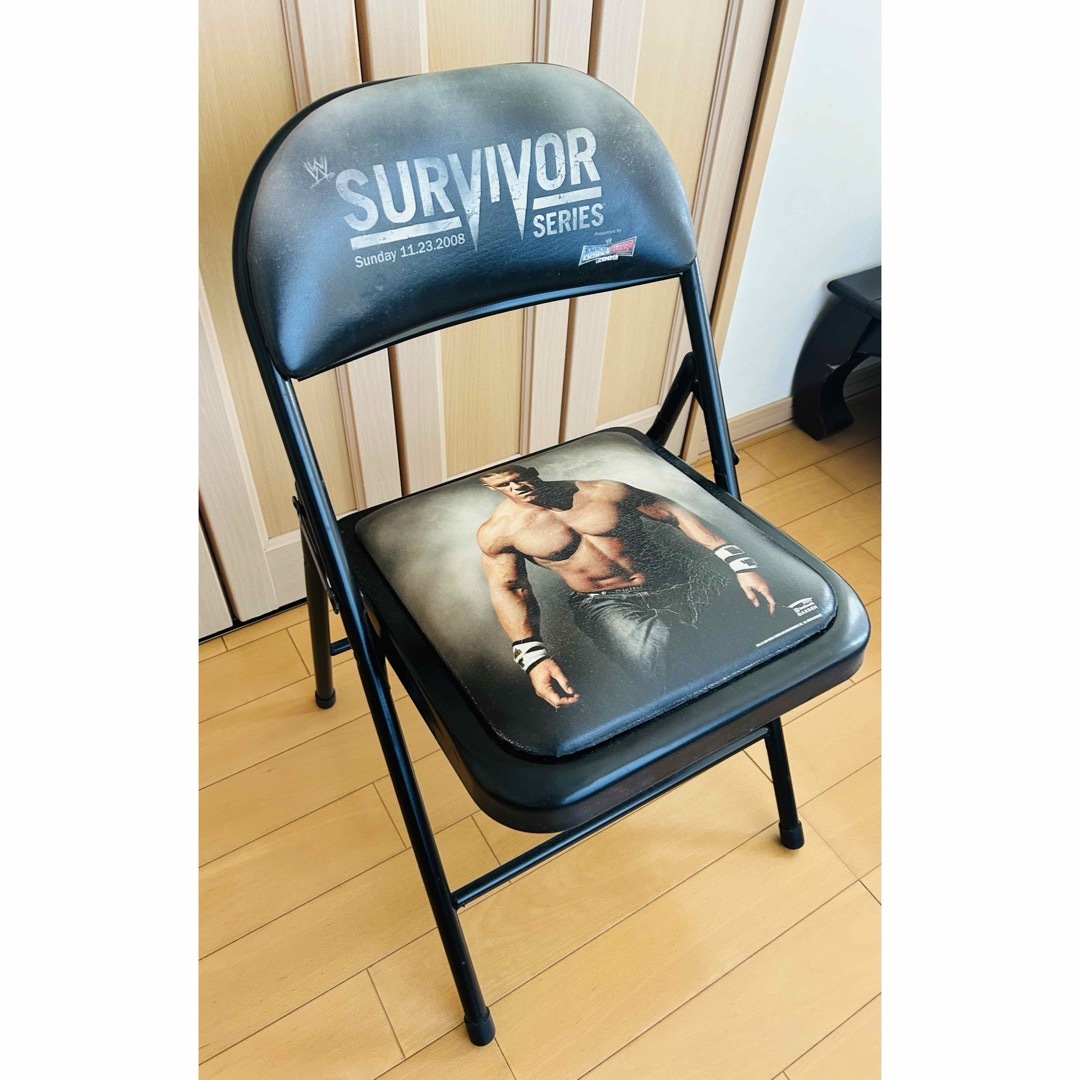 【激レア！】WWE サバイバーシリーズ2008 大会記念 非売品 パイプイス  スポーツ/アウトドアのスポーツ/アウトドア その他(格闘技/プロレス)の商品写真