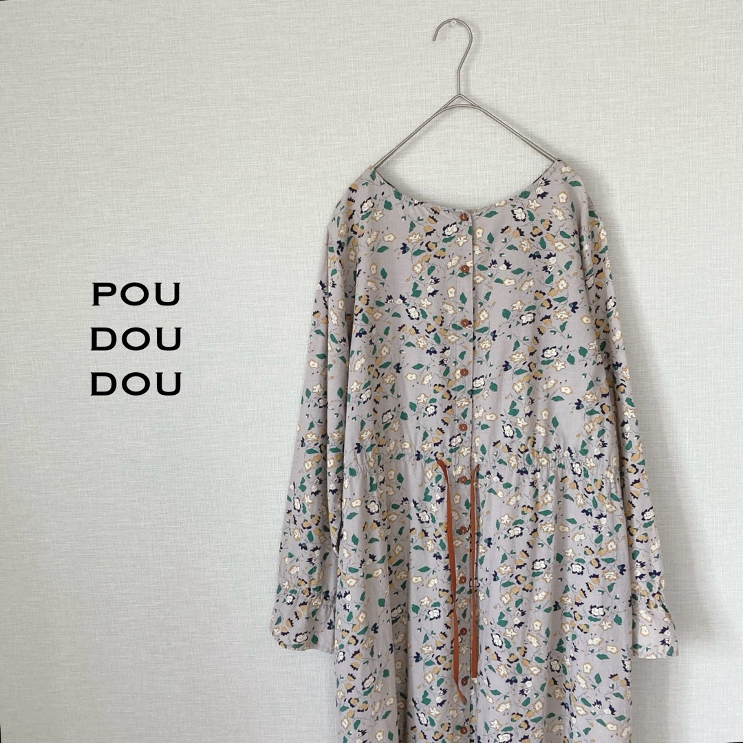 POU DOU DOU(プードゥドゥ)のプードゥドゥ　花柄シャツワンピース　2way レディースのワンピース(ロングワンピース/マキシワンピース)の商品写真