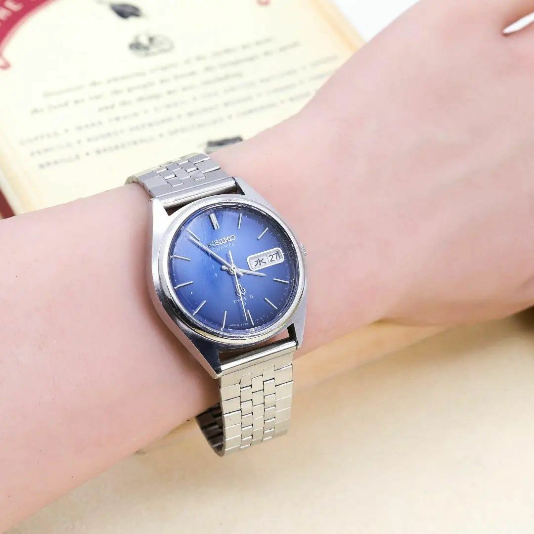 SEIKO(セイコー)の《希少》SEIKO TYPE2 腕時計 ブルー ヴィンテージ レア デイデイトi メンズの時計(腕時計(アナログ))の商品写真