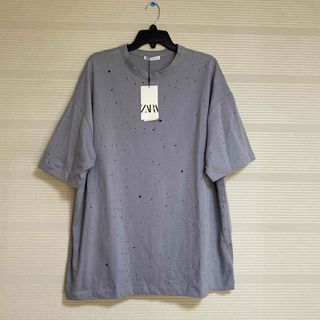 ザラ(ZARA)の新品 正規品 ZARA ザラ メンズ 半袖 Tシャツ オーバーサイズ グレー(Tシャツ/カットソー(半袖/袖なし))