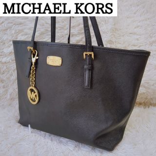 マイケルコース(Michael Kors)のMICHAEL KORS マイケルコース トートバッグ レザー 黒ロゴ チャーム(トートバッグ)