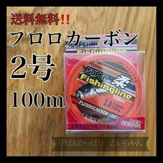 フロロカーボン2号　100メートル　ハリス　ショックリーダー　道糸　釣り糸(釣り糸/ライン)