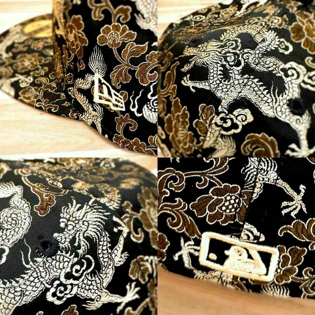 NEW ERA(ニューエラー)の激レア【ニューエラ×ニューヨークヤンキース】金龍 和柄 キャップ 総柄 金×黒 メンズの帽子(キャップ)の商品写真